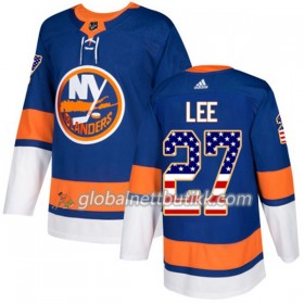 New York Islanders Hockeydrakt Anders Lee 27 2017-2018 USA Flag Fashion Blå Adidas Authentic - Herre
